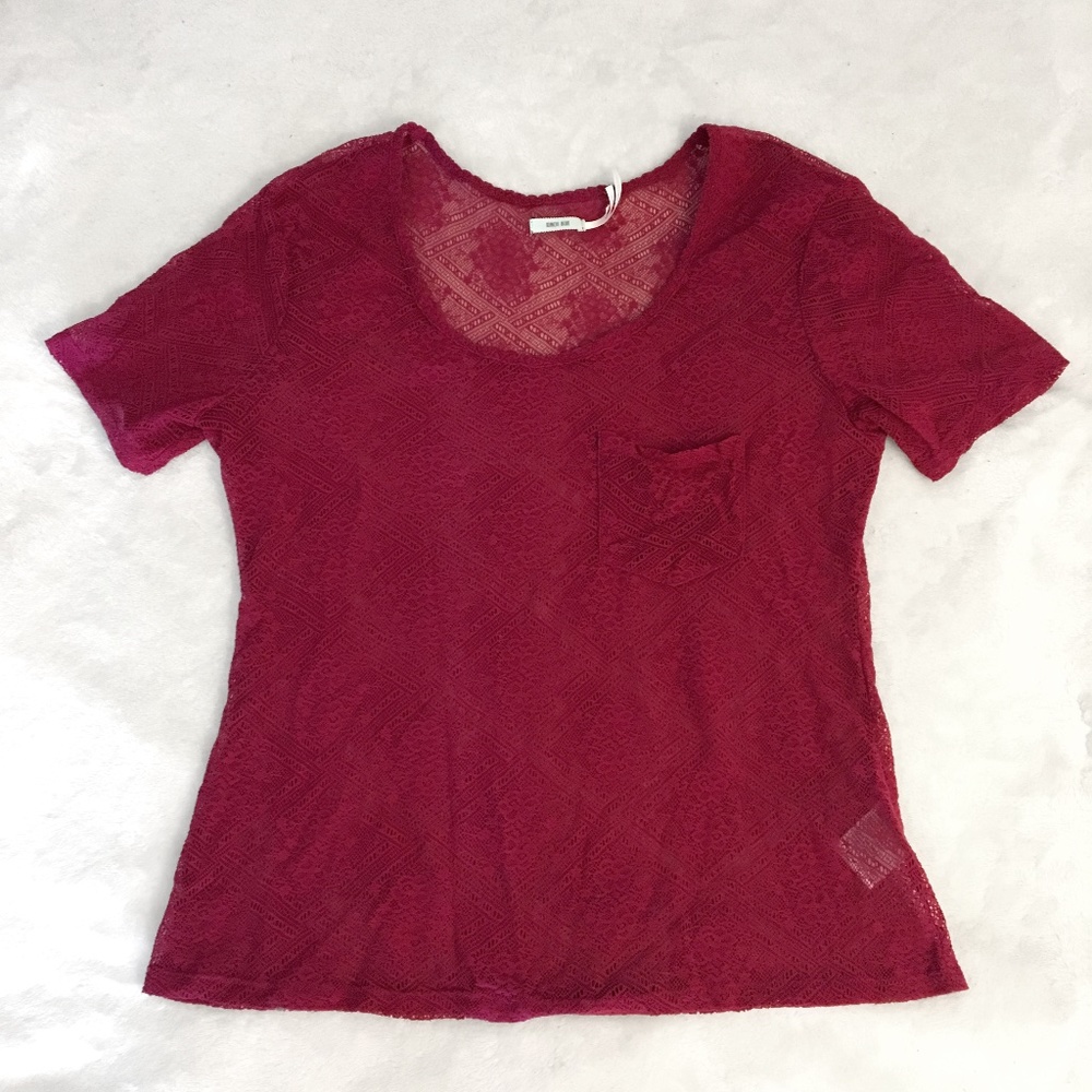 Hot Pink Lace/See Through Shirt Kimchi Blue